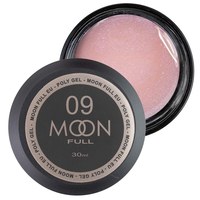 Изображение  Moon Full Poly Gel №09 Polygel for nail extension Natural pink with shimmer, 30 ml, Volume (ml, g): 30, Color No.: 9