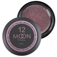 Изображение  Moon Full Poly Gel №12 полигель для наращивания ногтей Розово-металический с шиммером, 30 мл, Объем (мл, г): 30, Цвет №: 12