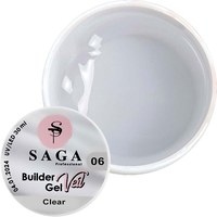Изображение  Гель для наращивания SAGA Builder Gel Veil №06 прозрачный, 30 мл, Объем (мл, г): 30, Цвет №: 06