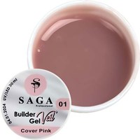 Изображение  Гель для наращивания SAGA Builder Gel Veil №01 бледно-бежевый, 30 мл, Объем (мл, г): 30, Цвет №: 01