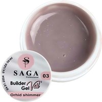 Зображення  Гель для нарощування SAGA Builder Gel Veil №03 блідо-рожевий з шиммером, 30 мл, Об'єм (мл, г): 30, Цвет №: 03
