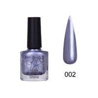 Изображение  Лак-краска для стемпинга SAGA Stamping Shine №02 серо-серебристый перламутр, 8 мл, Объем (мл, г): 8, Цвет №: 02