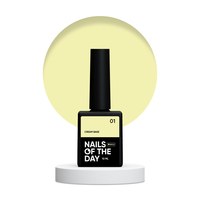 Изображение  Nails of the Day Cream base 01 – цветная база для чувствительных ногтей (бдительный желтый), 10 мл, Объем (мл, г): 10, Цвет №: 01