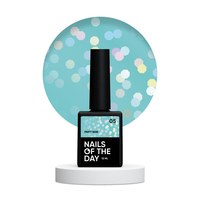 Изображение  Base with holographic hexagons Nails of the Day Party Base 05 neon blue, 10 ml, Volume (ml, g): 10, Color No.: 5