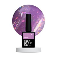 Изображение  Nails of the Day Potal base 21 - violet/lilac base with holographic stylish tal, 10 ml, Volume (ml, g): 10, Color No.: 21