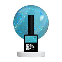 Изображение  Nails of the Day Potal base 24 - azure / bright blue base with holographic stylish tal, 10 ml, Volume (ml, g): 10, Color No.: 24