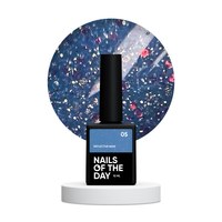 Изображение  Nails of the Day Reflective base 05 - camouflage reflective base with holographic glitters (intense blue), 10 ml, Volume (ml, g): 10, Color No.: 5