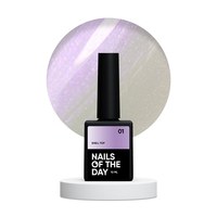 Изображение  Nails of the Day Shell top 01 – жемчужный топ с лиловой втиркой без липкого слоя, 10 мл, Объем (мл, г): 10, Цвет №: 01