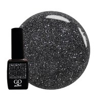 Изображение  Gel Polish GO Active Always Sparkle 15 dark gray with small silver sparkles and shimmers, 10 ml, Volume (ml, g): 10, Color No.: 15