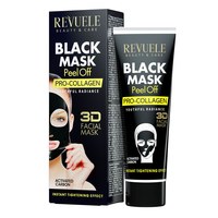 Зображення  Чорна маска REVUELE 3D Facial Peel Off PRO-COLLAGEN, 80 мл
