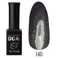 Изображение  Gel polish for nails GGA Professional 10 ml, No. 140 Deep Gray Shimmer (Green with sparkles), Color No.: 140