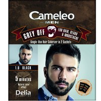 Изображение  Hair dye, beard, mustache Delia Cameleo Men Gray Off Black, 2x15 ml