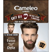 Зображення  Фарба для волосся, бороди, вусів Delia Cameleo Men Grey Off Brown, 2х15 мл