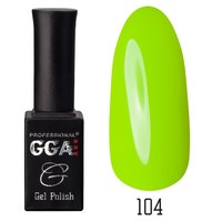 Изображение  Gel polish for nails GGA Professional 10 ml, № 104 BRIGHT GREEN (Light green), Color No.: 104