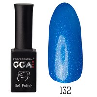 Изображение  Gel polish for nails GGA Professional 10 ml, № 132 ELECTRIC BLUE (Blue with sparkles), Color No.: 132