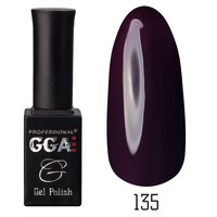 Изображение  Gel polish for nails GGA Professional 10 ml, № 135 (Black with sparkles), Color No.: 135