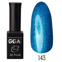 Изображение  Гель-лак для ногтей GGA Professional 10 мл, № 143 AZURE (Голубой с блестками), Цвет №: 143