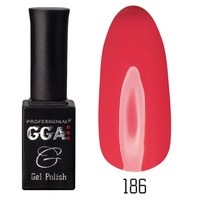 Зображення  Гель-лак для нігтів GGA Professional 10 мл, № 186 (Червоний), Цвет №: 186