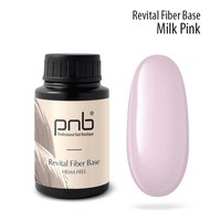 Изображение  Восстанавливающая база с нейлоновыми волокнами PNB Revital Fiber Base 30 мл, Milk Pink, Объем (мл, г): 30, Цвет №: MilkPink