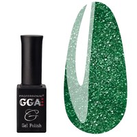 Зображення  Світловідбивний гель лак GGA Professional Galaxy Reflective 10 мл, № 04 зелений, Об'єм (мл, г): 10, Цвет №: 04