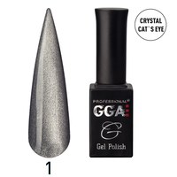 Зображення  Гель-лак для нігтів GGA Professional Crystal Cat's Eye 10 мл, № 01, Об'єм (мл, г): 10, Цвет №: 01