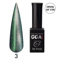 Зображення  Гель-лак для нігтів GGA Professional Crystal Cat's Eye 10 мл, № 03, Об'єм (мл, г): 10, Цвет №: 03