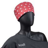 Зображення  Шапочка жіноча для майстра Kodi 20095529, червона з білими сердечками (р. 59), Розмір: 59, Колір: червоний