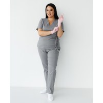 Изображение  Women's medical suit Rio gray +SIZE s. 60, "WHITE ROBE" 346-328-704, Size: 60, Color: grey