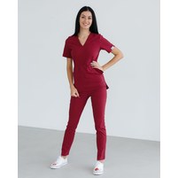 Изображение  Women's medical suit Rio Marsala s. 52, "WHITE ROBE" 135-326-707, Size: 52, Color: marsala