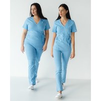 Изображение  Women's medical suit Rio blue s. 52, "WHITE ROBE" 135-333-707, Size: 52, Color: blue light