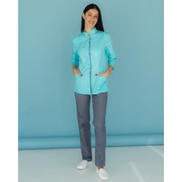 Изображение  Women's medical suit Sakura mint-gray s. 40, "WHITE ROBE" 124-356-678, Size: 40, Color: mint