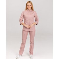 Изображение  Women's medical suit Sakura purple river. 40, "WHITE ROBE" 124-401-678, Size: 40, Color: lilac