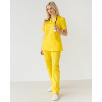 Изображение  Women's medical suit Topaz yellow s. 40, "WHITE ROBE" 137-397-705, Size: 40, Color: yellow