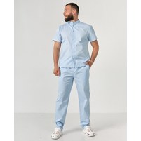 Изображение  Medical suit for men Boston azure s. 46, "WHITE ROBE" 129-462-679, Size: 46, Color: azure