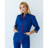 Изображение  Медицинская рубашка женская Сакура сапфир-красный р. 44, "БЕЛЫЙ ХАЛАТ" 184-360-679, Размер: 44, Цвет: сапфир