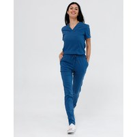 Изображение  Women's medical suit Marseille blue s. 52, "WHITE ROBE" 383-322-708, Size: 52, Color: blue