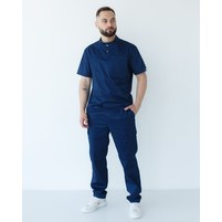 Изображение  Men's medical suit Denver dark blue s. 50, "WHITE ROBE" 404-406-679, Size: 50, Color: navy blue