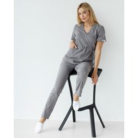 Изображение  Women's medical suit Rio gray s. 54, "WHITE ROBE" 135-328-707, Size: 54, Color: grey