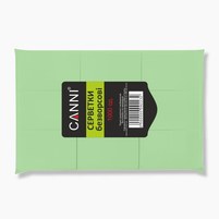 Изображение  Салфетки безворсовые CANNI для снятия липкого слоя зеленые, 1000 шт