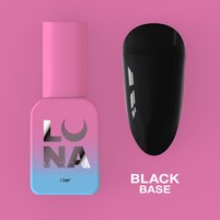 Изображение  Камуфлирующая база для гель-лака LUNAMoon Black Base, 13 мл, Объем (мл, г): 13, Вариант: Black, Цвет: Черный