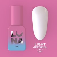 Изображение  Жидкий гель моделирующий для ногтей LUNAMoon Light Acrygel №2, 13 мл, Объем (мл, г): 13, Вариант: 02, Цвет: Белый