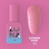 Изображение  Camouflage base for gel polish LUNAMoon Cover Base No. 15, 13 ml, Volume (ml, g): 13, Options: 15, Color: Coral