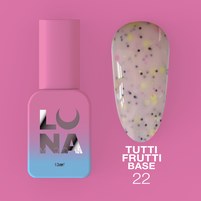 Изображение  Камуфлирующая база для гель-лака LUNAMoon Tutti Frutti Base №22, 13 мл, Объем (мл, г): 13, Вариант: 22, Цвет: Розовый