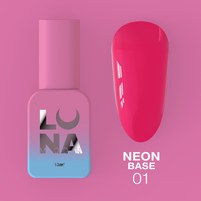 Изображение  Камуфлирующая база для гель-лака LUNAMoon Neon base №1, 13 мл, Объем (мл, г): 13, Вариант: 01, Цвет: Красный