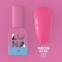 Изображение  Камуфлирующая база для гель-лака LUNAMoon Neon base №2, 13 мл, Объем (мл, г): 13, Вариант: 02, Цвет: Розовый