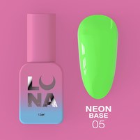 Изображение  Камуфлирующая база для гель-лака LUNAMoon Neon base №5, 13 мл, Объем (мл, г): 13, Вариант: 05, Цвет: Зелёный