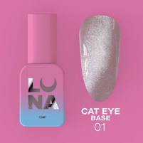 Изображение  Камуфлирующая база для гель-лака LUNAMoon Cat Eye Base №1, 13 мл, Объем (мл, г): 13, Вариант: 01, Цвет: Сиреневый