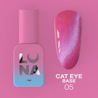 Изображение  Камуфлирующая база для гель-лака LUNAMoon Cat Eye Base №5, 13 мл, Объем (мл, г): 13, Вариант: 05, Цвет: Розовый
