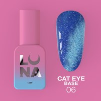 Изображение  Камуфлирующая база для гель-лака LUNAMoon Cat Eye Base №6, 13 мл, Объем (мл, г): 13, Вариант: 06, Цвет: Синий