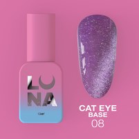 Изображение  Камуфлирующая база для гель-лака LUNAMoon Cat Eye Base №8, 13 мл, Объем (мл, г): 13, Вариант: 08, Цвет: Фиолетовый